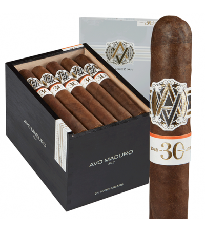 AVO 30 Years Maduro Toro (6.0"x50) Box of 25  + AVO Headphones