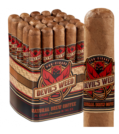 Devil's Weed Natural Brew Coffee Habano (6.5"x52) Pack of 25