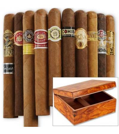 Golden Mahogany Humidor Combo 10 Cigars