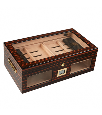 Gurkha Lugano Series - Status Glasstop Humidor Status Glasstop Humidor 150 Cigar Capacity  + Pack of 10