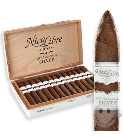 Nica Libre Silver 25th Anniversary Torpedo (6.0"x56) Box of 25