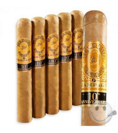 Perdomo Reserve 10th Anniv. Champagne 5-Packs Churchill (7.0"x54) Pack of 5