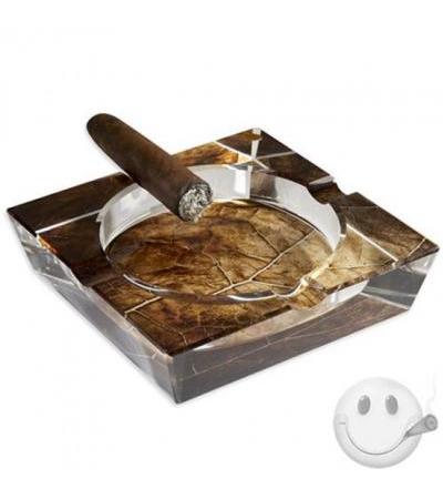 Tobacco Leaf Crystal 4-Finger Ashtray Tobacco Leaf Crystal 4-Finger Ashtray Ashtray