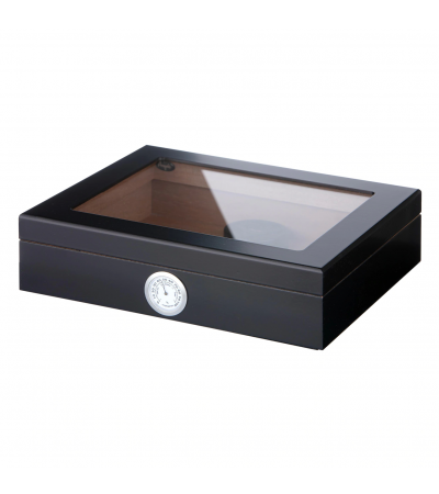 Angelo Humidor Window schwarz matt LxBxH 26x22x8 cm MDF mit Zedernholzeinlage