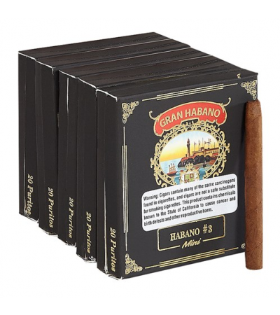 Gran Habano Minis #3 Habano (black) (3.5"x20) Pack of 100